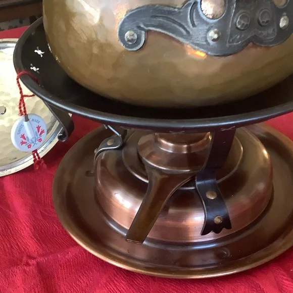 Stockli Swiss Fondue with warmer vintage copper 1940’s/50’s - Picture 3 of 7